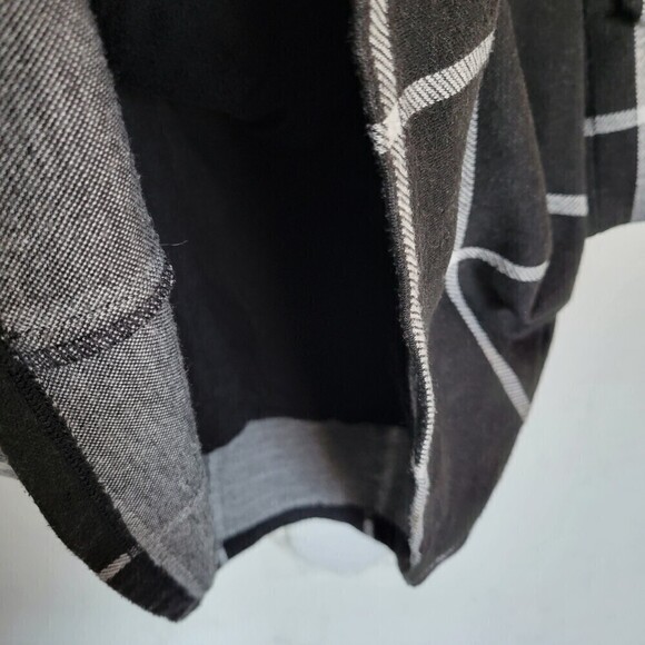 Slate & Willow Black Gray Plaid Stripe Long Sleeve Knit Mini Shift Dress Size XS - Picture 9 of 14